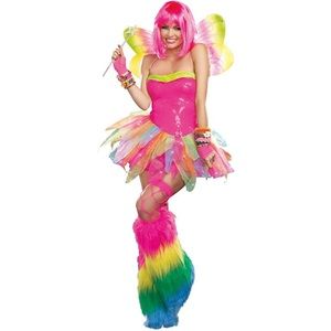 NWT Dreamgirl Rainbow Fairy Adult Halloween Costume